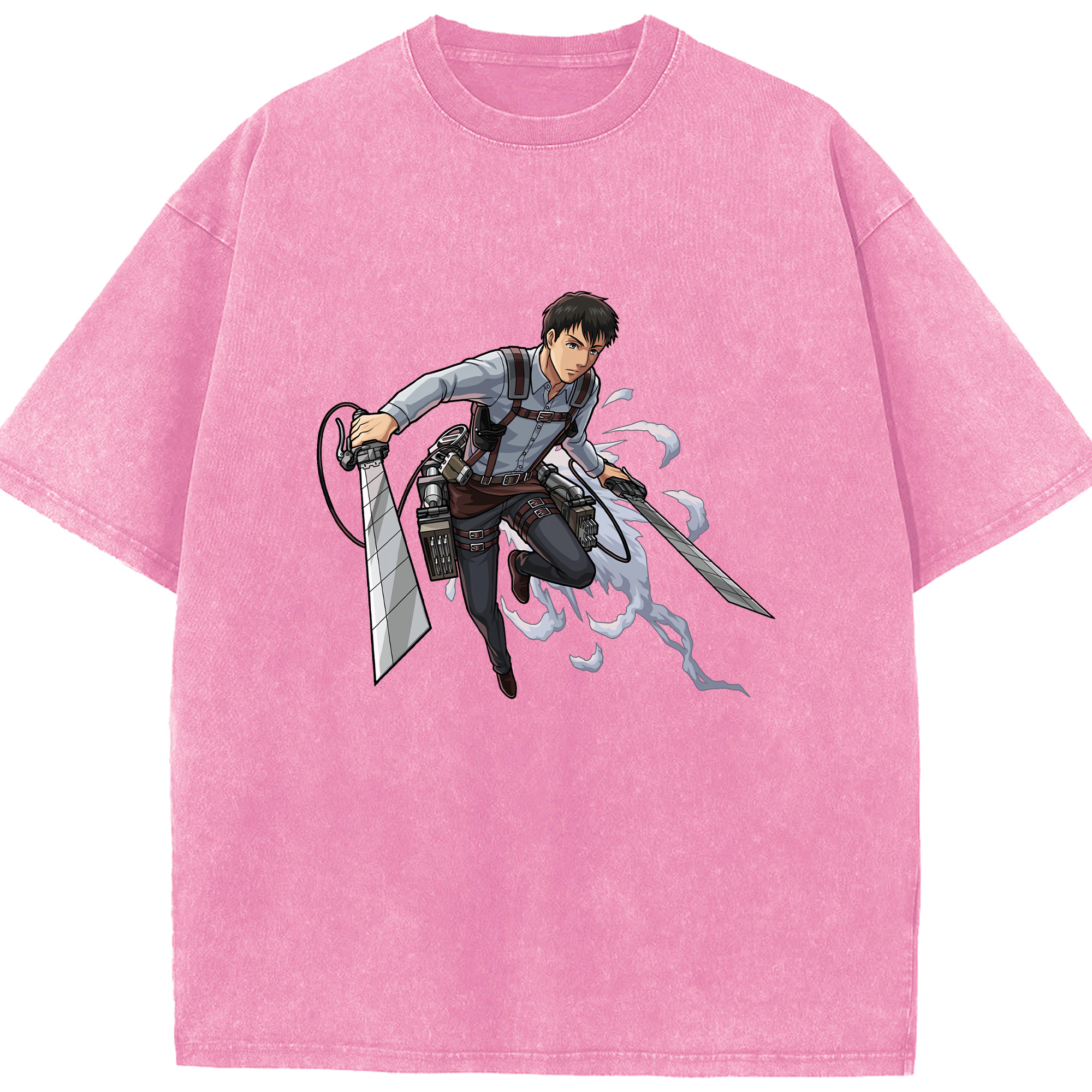 （画像用） 進撃の巨人 ベルトルト・フーバー Attack on Titan Bertholdt Hoover 綿100% ヴィンテージ風 半袖Tシャツ（フロントプリント）